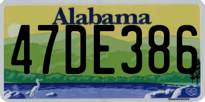 AL license plate 47DE386