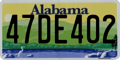 AL license plate 47DE402