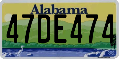 AL license plate 47DE474