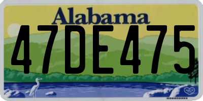 AL license plate 47DE475