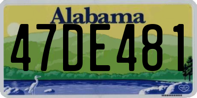 AL license plate 47DE481