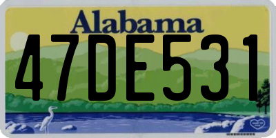AL license plate 47DE531