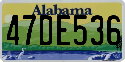 AL license plate 47DE536