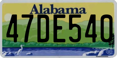 AL license plate 47DE540