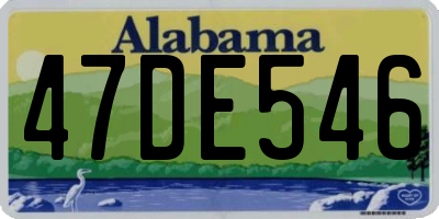 AL license plate 47DE546