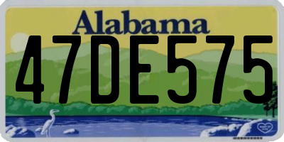 AL license plate 47DE575