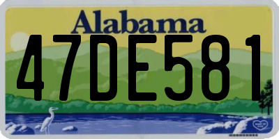 AL license plate 47DE581