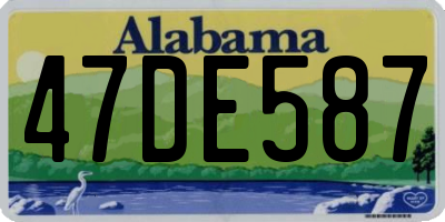 AL license plate 47DE587