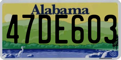 AL license plate 47DE603