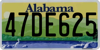 AL license plate 47DE625