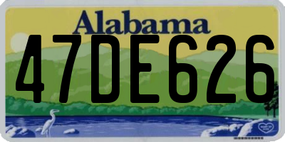 AL license plate 47DE626