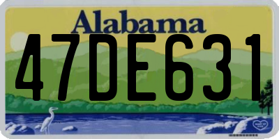AL license plate 47DE631