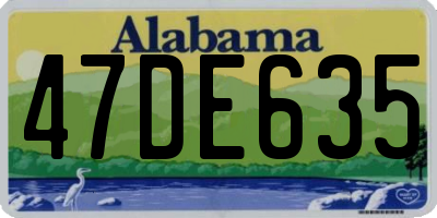 AL license plate 47DE635