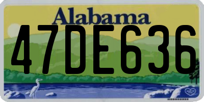 AL license plate 47DE636