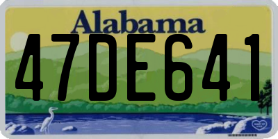 AL license plate 47DE641