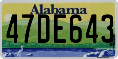 AL license plate 47DE643