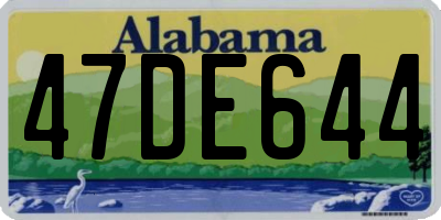 AL license plate 47DE644