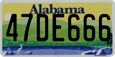 AL license plate 47DE666