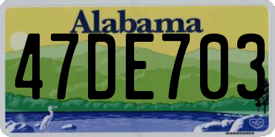 AL license plate 47DE703