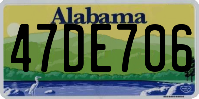 AL license plate 47DE706