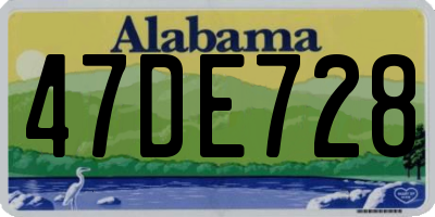 AL license plate 47DE728