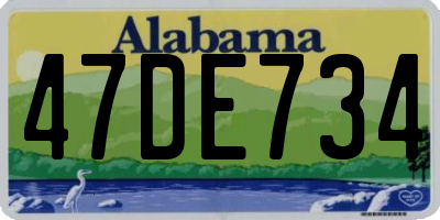 AL license plate 47DE734