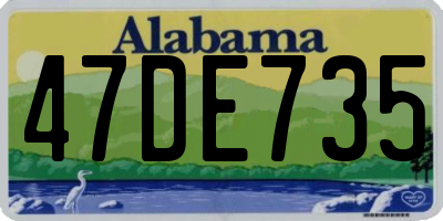 AL license plate 47DE735
