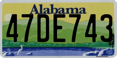 AL license plate 47DE743