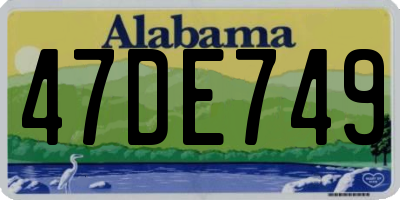 AL license plate 47DE749