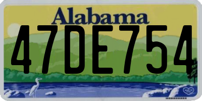 AL license plate 47DE754