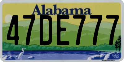 AL license plate 47DE777