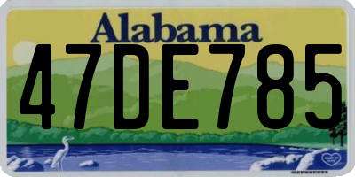 AL license plate 47DE785