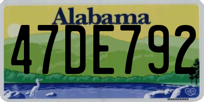 AL license plate 47DE792