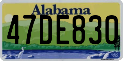 AL license plate 47DE830