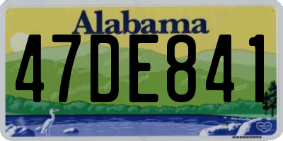 AL license plate 47DE841