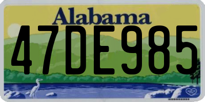 AL license plate 47DE985