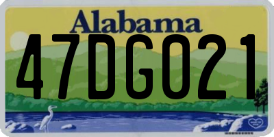 AL license plate 47DG021