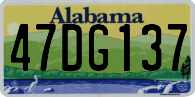 AL license plate 47DG137