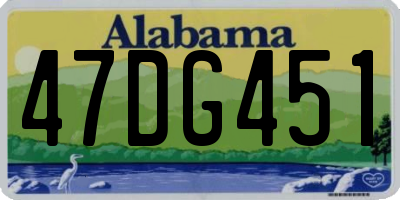 AL license plate 47DG451