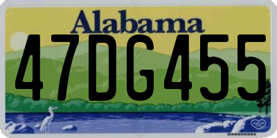AL license plate 47DG455