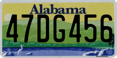 AL license plate 47DG456