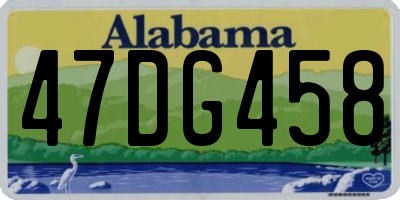 AL license plate 47DG458
