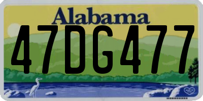 AL license plate 47DG477