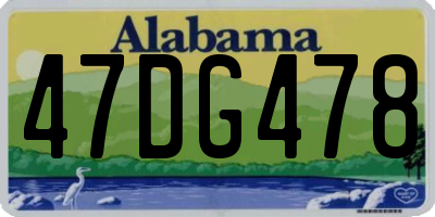 AL license plate 47DG478
