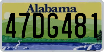 AL license plate 47DG481