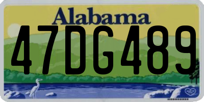 AL license plate 47DG489