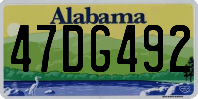 AL license plate 47DG492