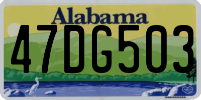 AL license plate 47DG503