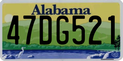 AL license plate 47DG521