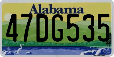 AL license plate 47DG535